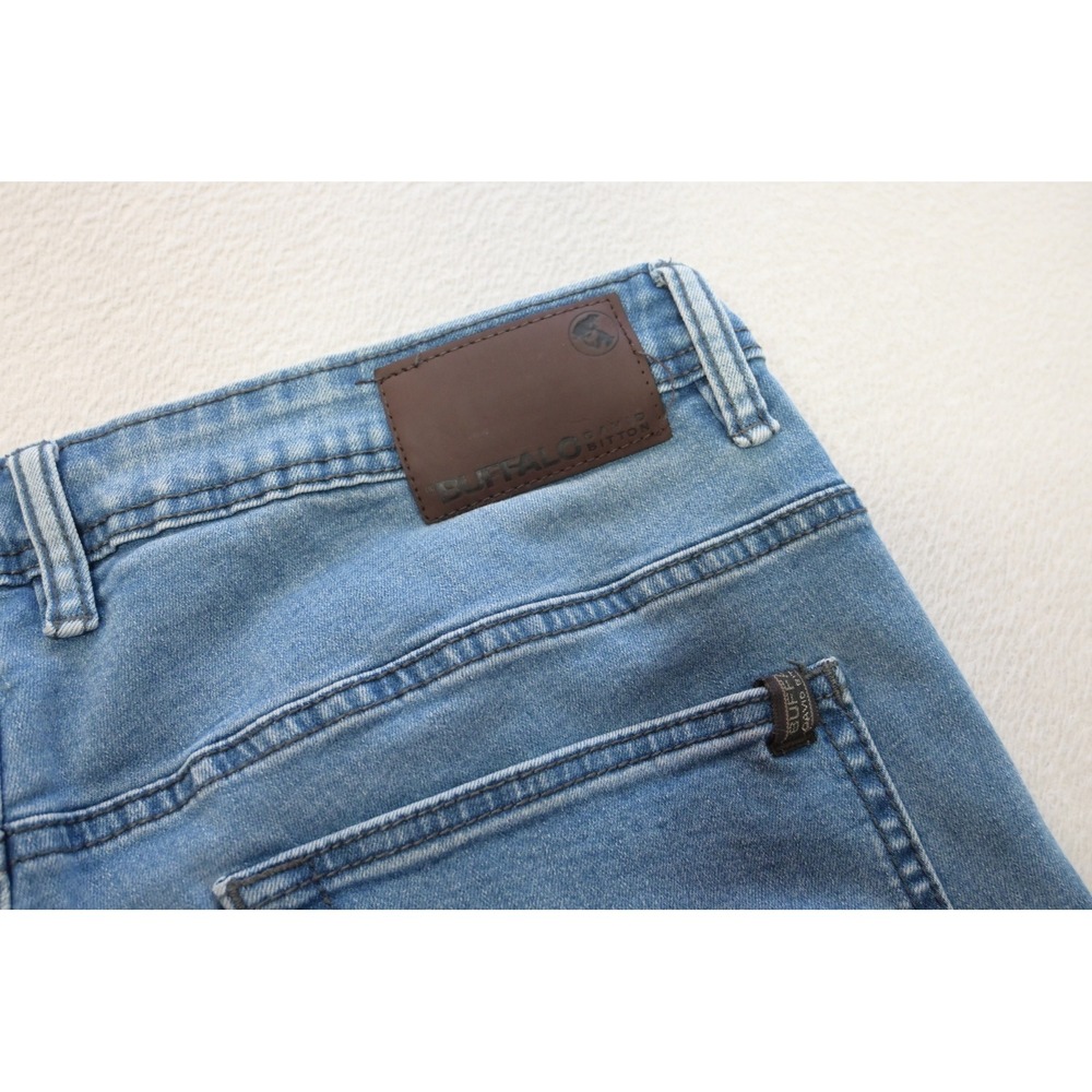Buffalo David Bitton Axel Jeans Mens 36x30 Light Blue Slim Stretch Excellent